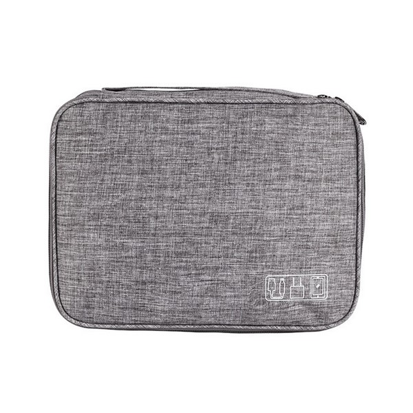 Portable Multi-Compartment Travel Electronics Organizer Bag