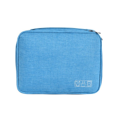 Portable Multi-Compartment Travel Electronics Organizer Bag
