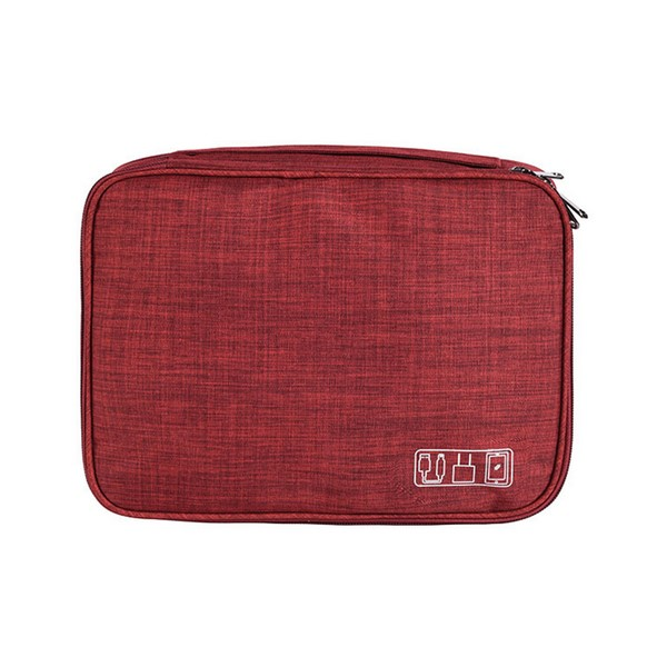 Portable Multi-Compartment Travel Electronics Organizer Bag