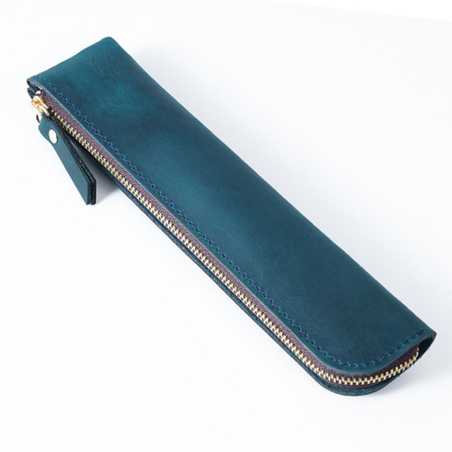 Premium Genuine Leather Zipper Pencil Case