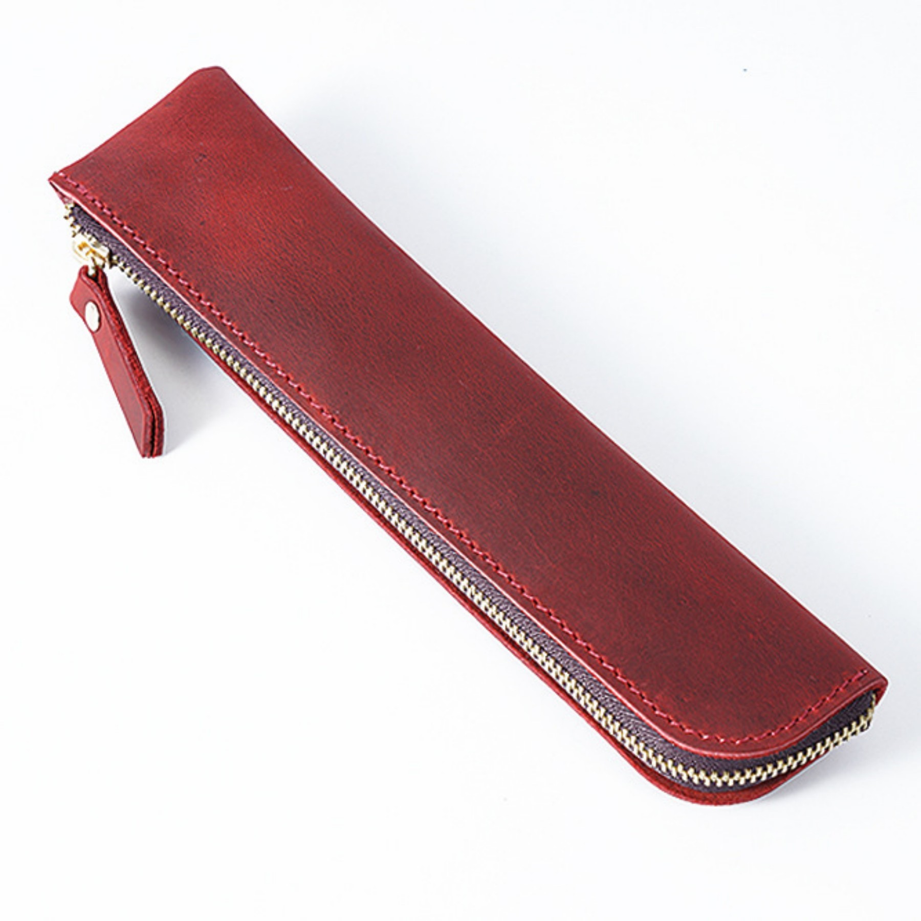 Premium Genuine Leather Zipper Pencil Case
