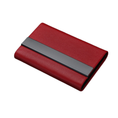 Premium Microfiber Leather Metal Business Card Case