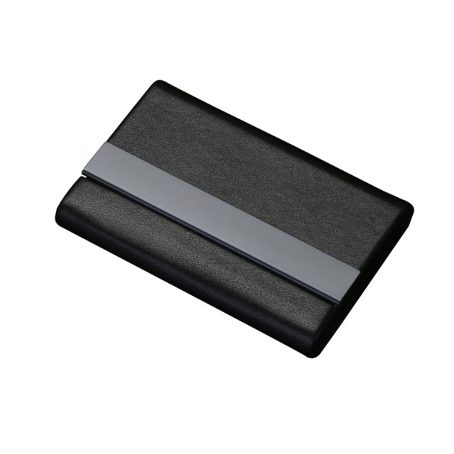 Premium Microfiber Leather Metal Business Card Case