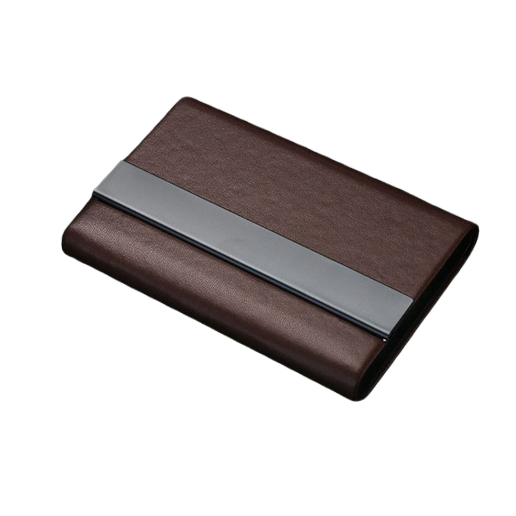 Premium Microfiber Leather Metal Business Card Case