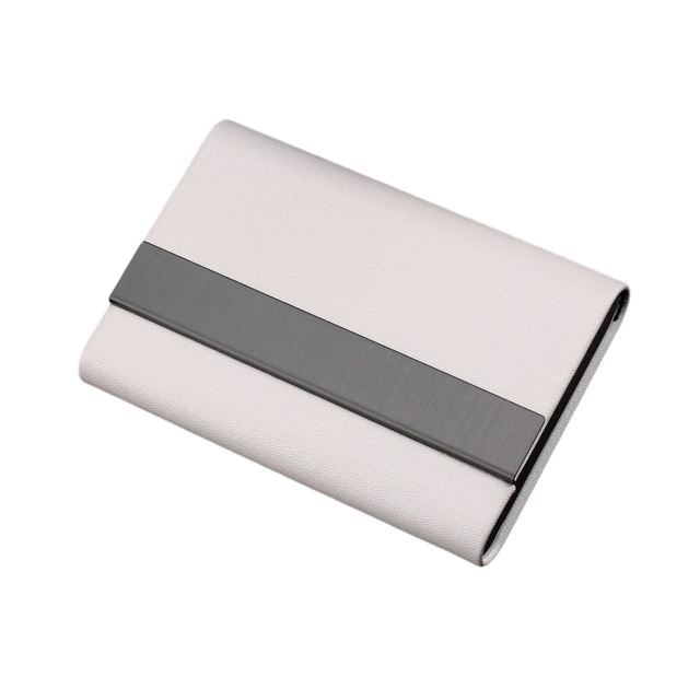 Premium Microfiber Leather Metal Business Card Case