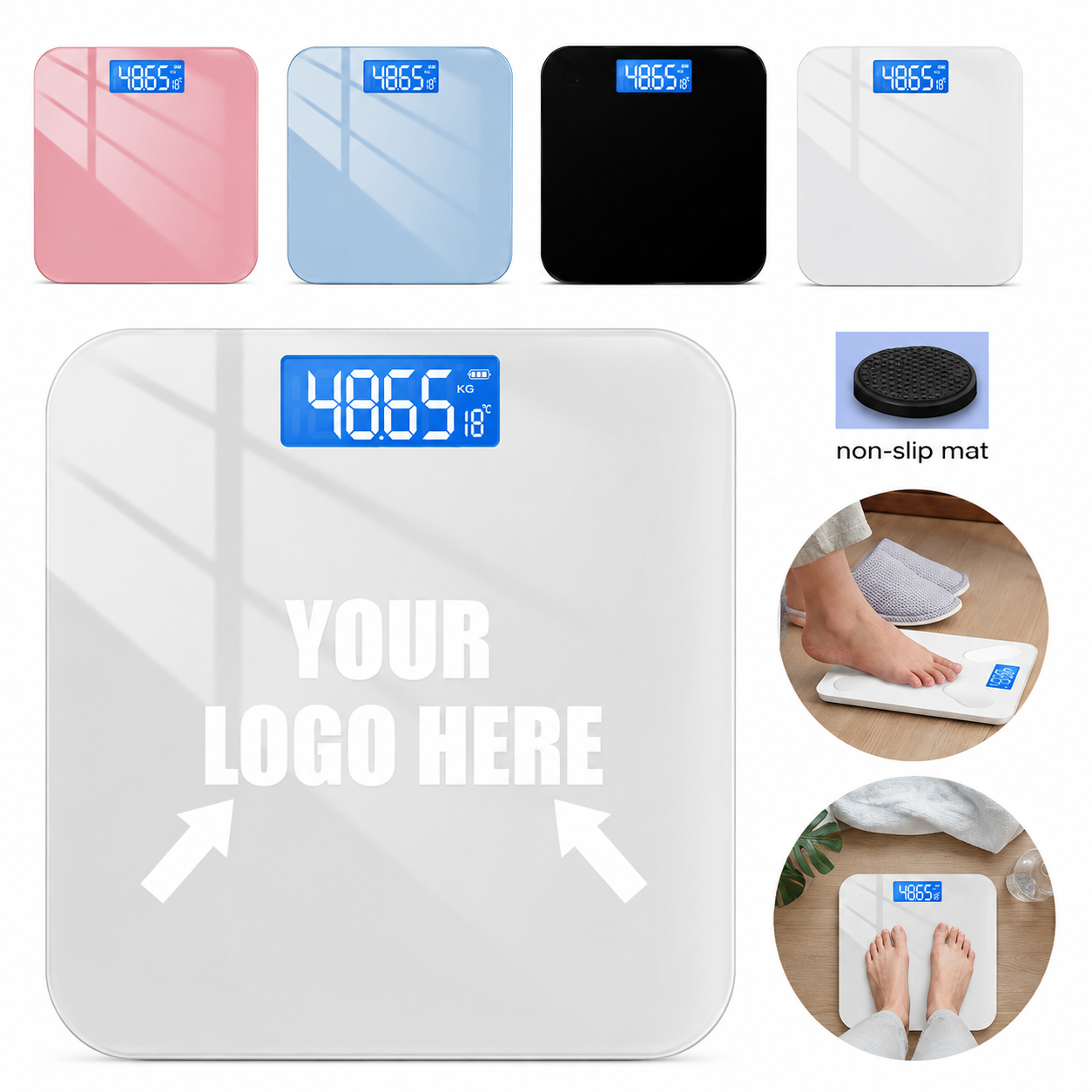 Rechargeable Digital Glass Body Scale