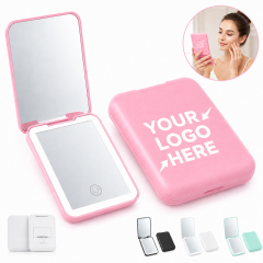 Rechargeable LED Dual-Sided Compact Makeup Mirror