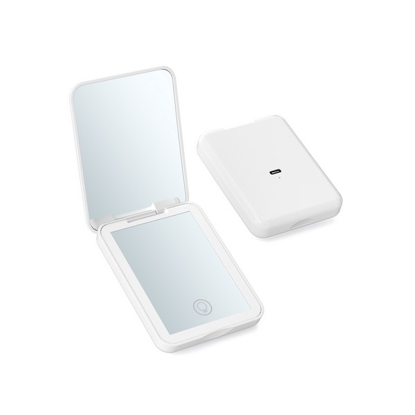 Rechargeable LED Dual-Sided Compact Makeup Mirror
