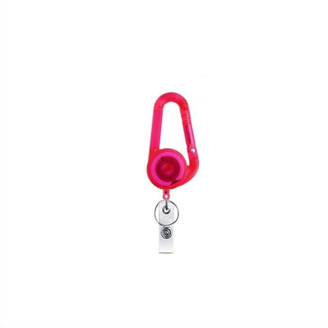 Retractable Key Ring Carabiner with ID Badge Reel