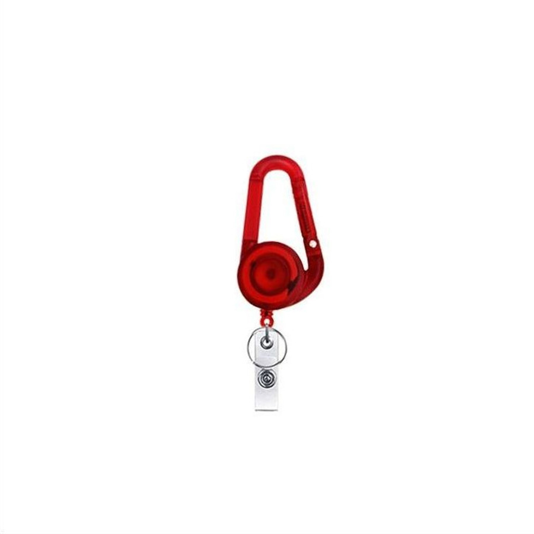 Retractable Key Ring Carabiner with ID Badge Reel