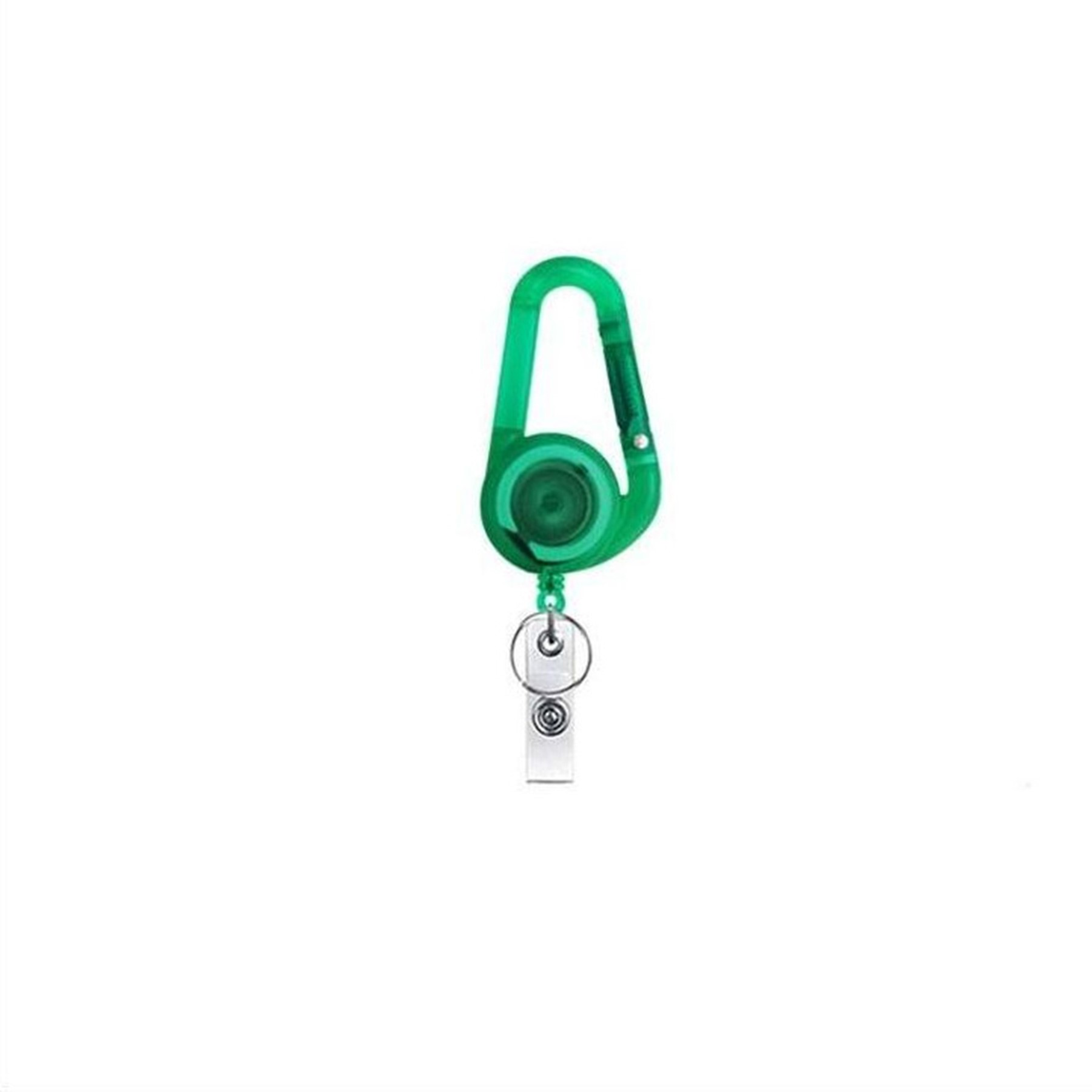 Retractable Key Ring Carabiner with ID Badge Reel