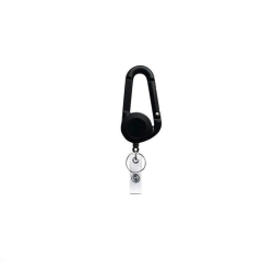Retractable Key Ring Carabiner with ID Badge Reel