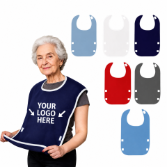 Reusable Waterproof Adult Dining Bib With Food Catcher Pocket