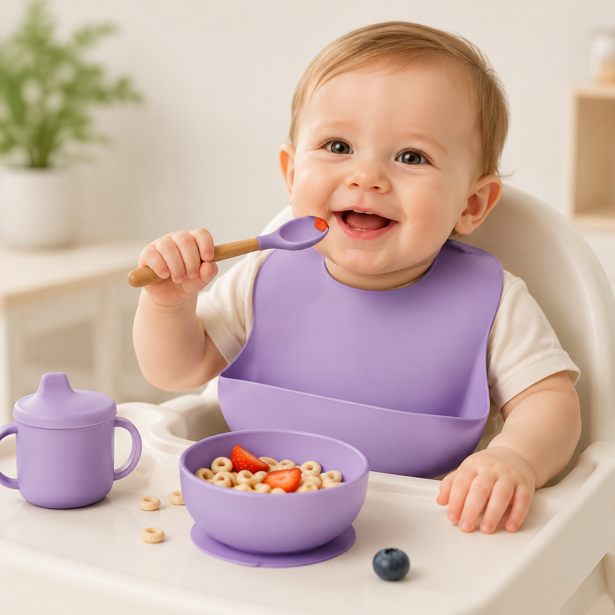Silicone Baby Feeding Bib With Pocket