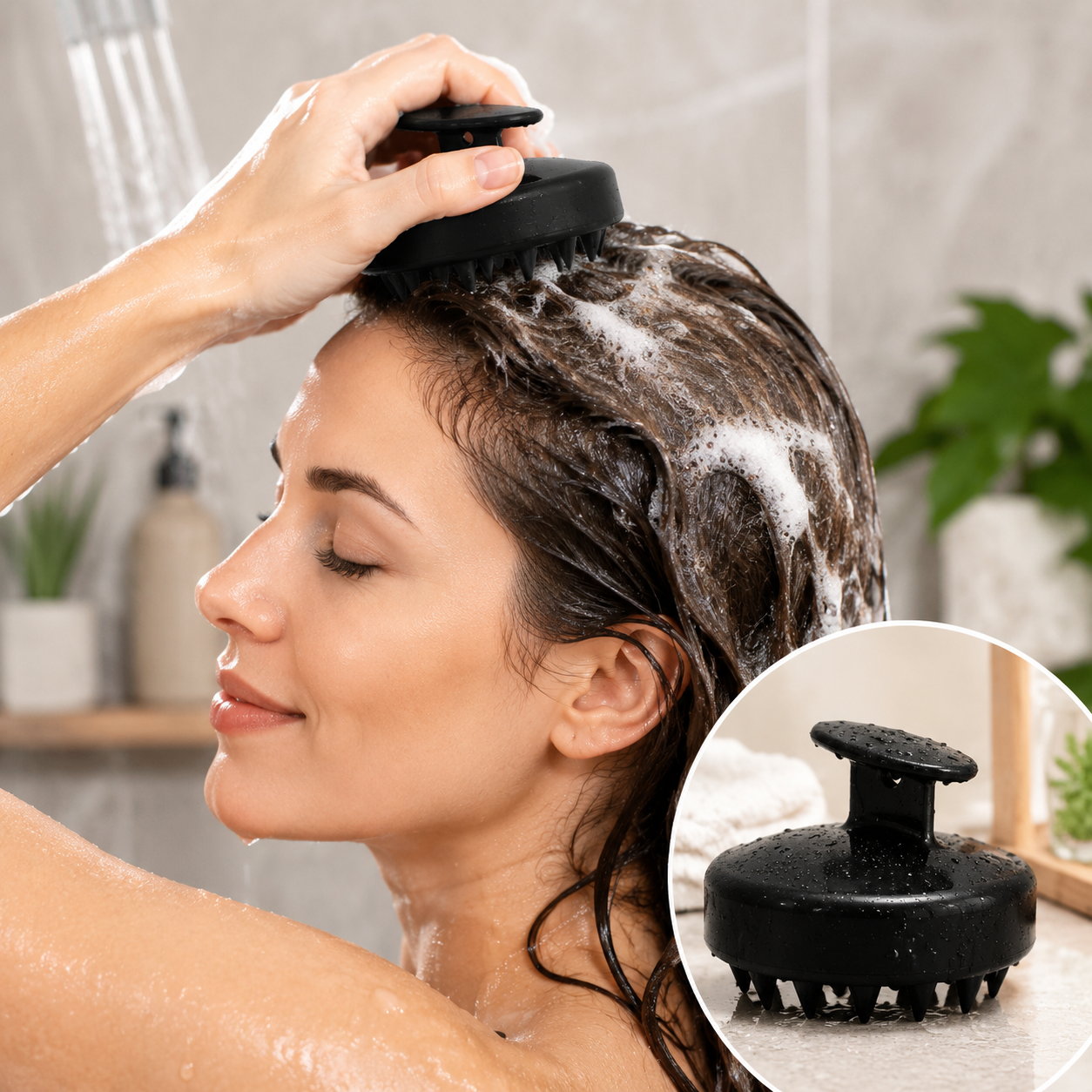 Silicone Scalp Massage Shampoo Brush