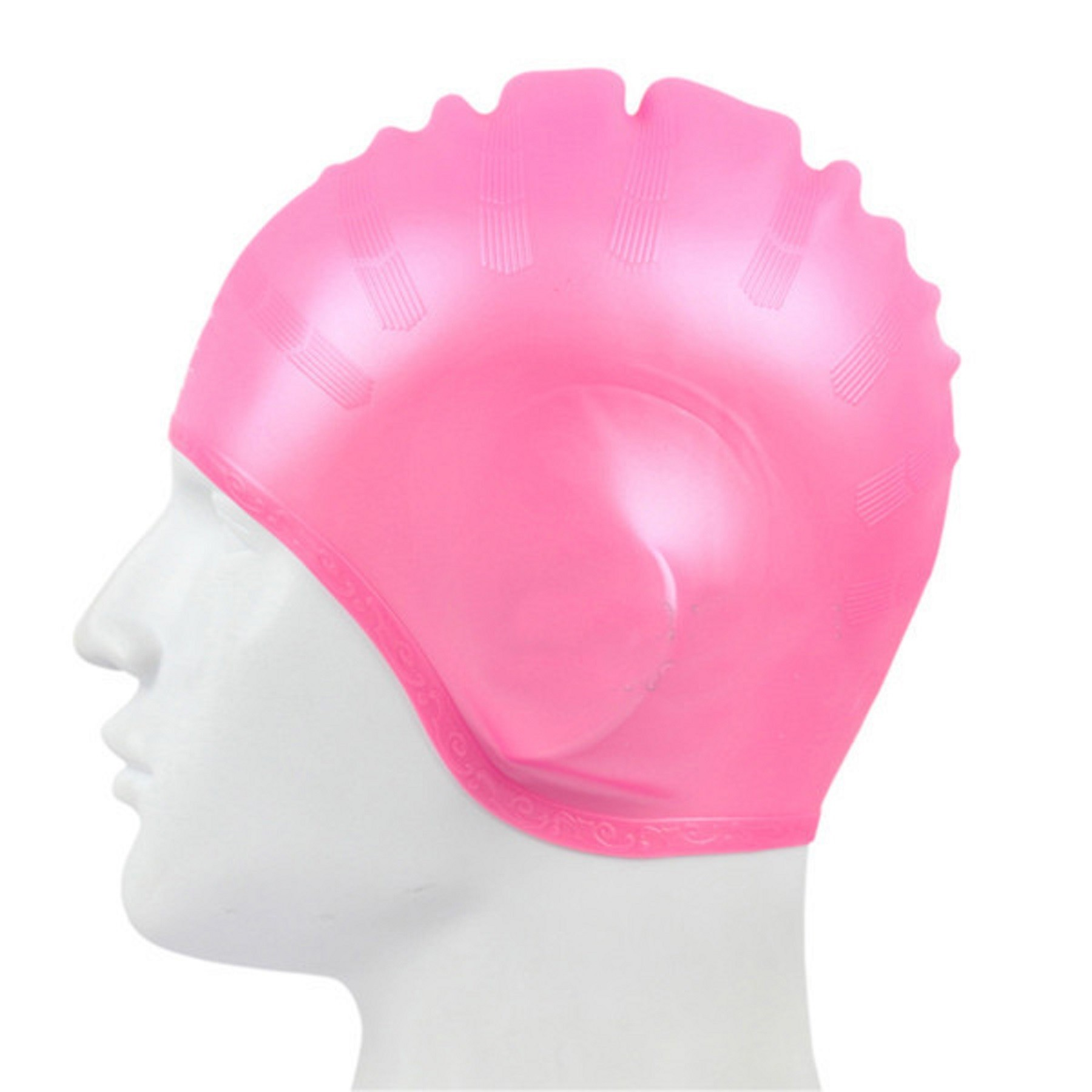Silicone Swim Cap with Ear Protection Design