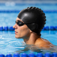 Silicone Swim Cap with Ear Protection Design