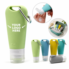 Silicone Travel Toiletry Dispenser Bottle With Carabiner