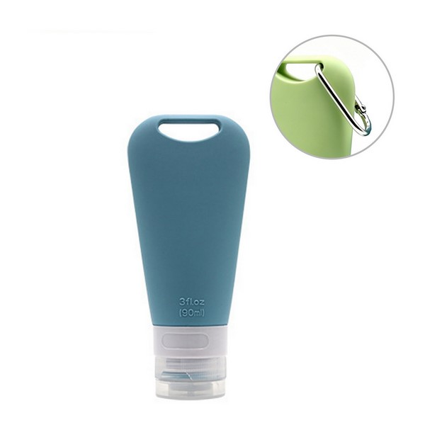 Silicone Travel Toiletry Dispenser Bottle With Carabiner