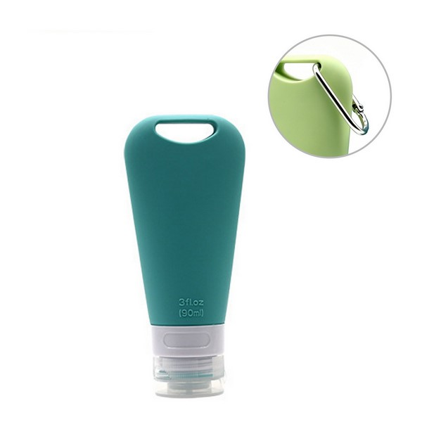 Silicone Travel Toiletry Dispenser Bottle With Carabiner