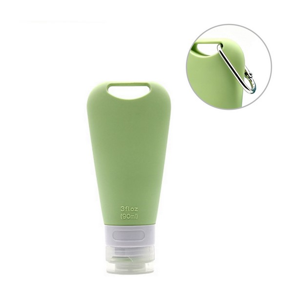 Silicone Travel Toiletry Dispenser Bottle With Carabiner