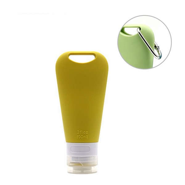 Silicone Travel Toiletry Dispenser Bottle With Carabiner
