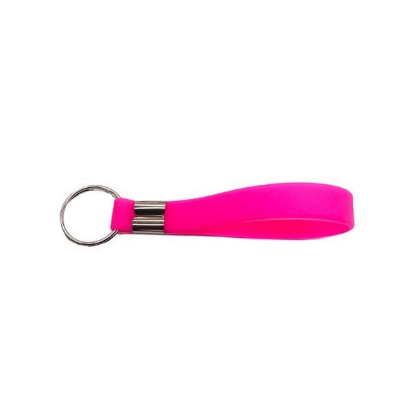Silicone Wrist Strap Keychain With Metal Split Ring