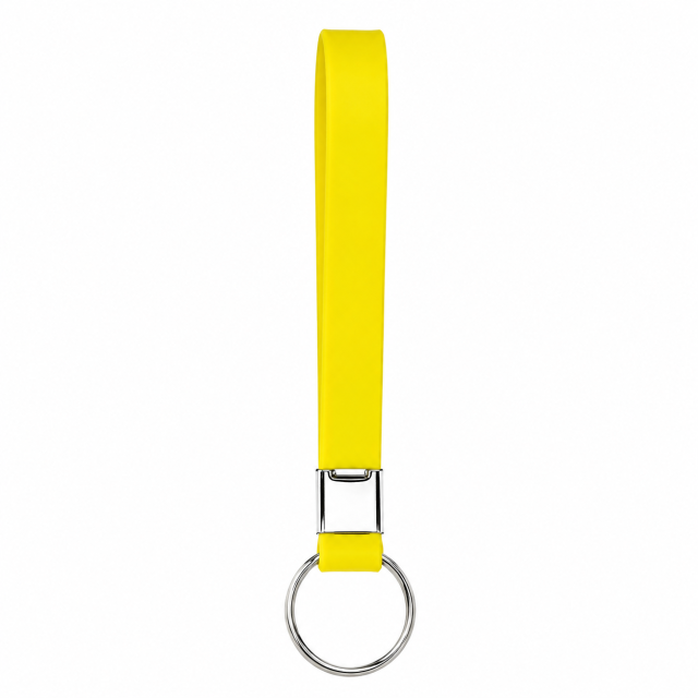 Silicone Wrist Strap Keychain With Metal Split Ring