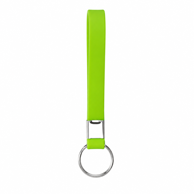 Silicone Wrist Strap Keychain With Metal Split Ring