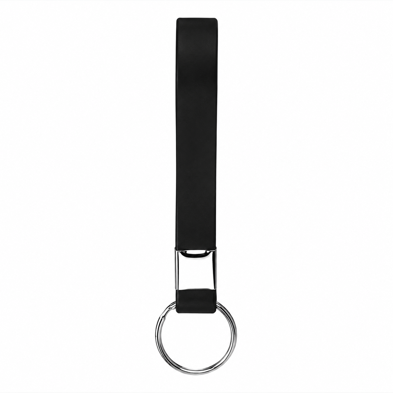 Silicone Wrist Strap Keychain With Metal Split Ring