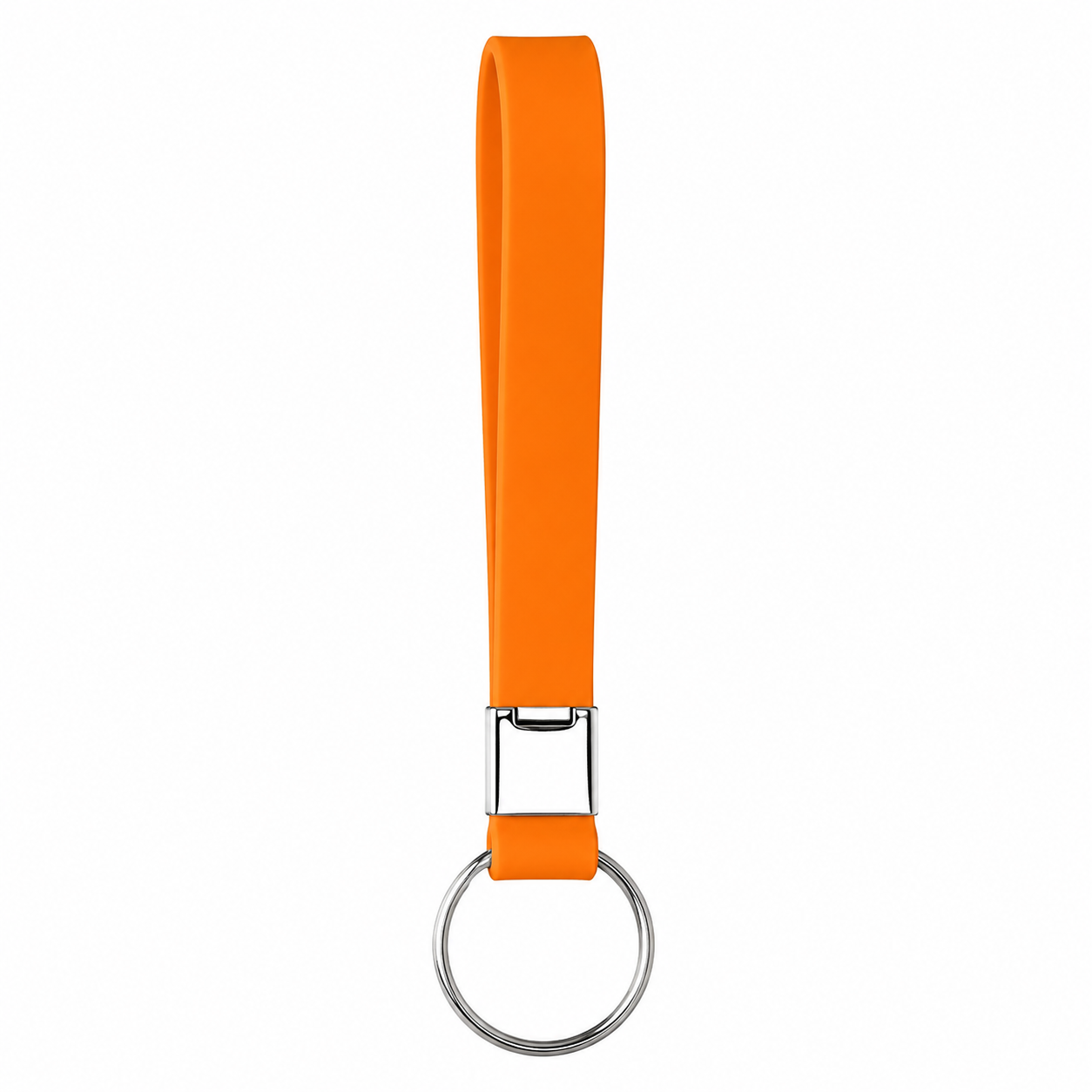 Silicone Wrist Strap Keychain With Metal Split Ring