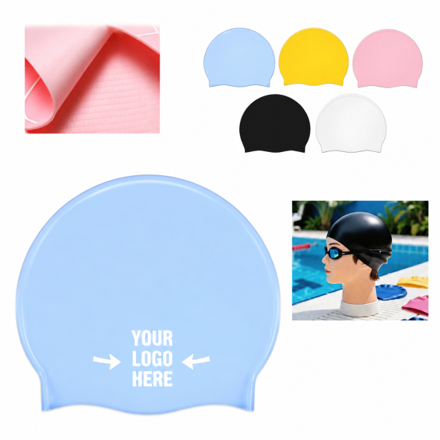 Soft Silicone Swim Cap with Comfortable Secure Fit