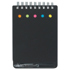 Spiral Notebook Set With Sticky Notes And Pen