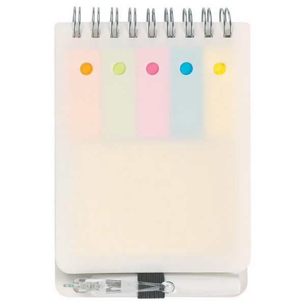 Spiral Notebook Set With Sticky Notes And Pen