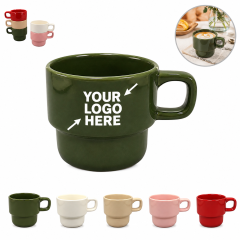 Stackable Glazed Ceramic Coffee Cup