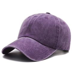Vintage Washed Cotton Baseball Cap with Adjustable Metal Buckle