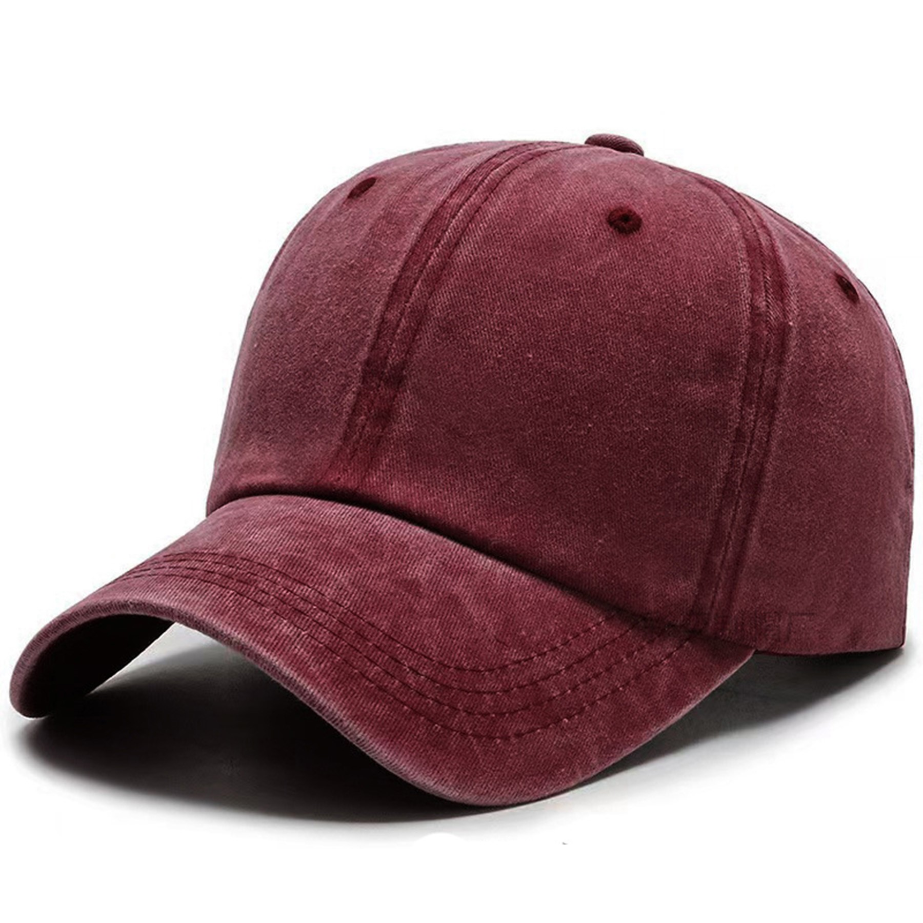 Vintage Washed Cotton Baseball Cap with Adjustable Metal Buckle