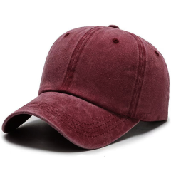 Vintage Washed Cotton Baseball Cap with Adjustable Metal Buckle