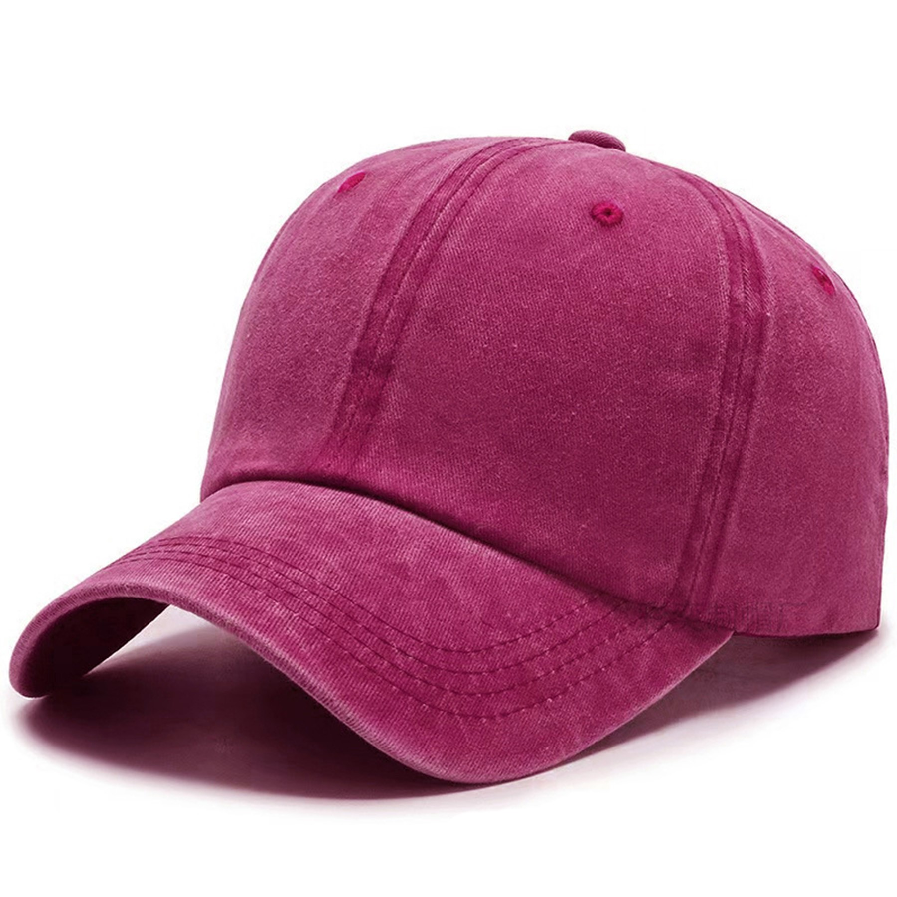 Vintage Washed Cotton Baseball Cap with Adjustable Metal Buckle