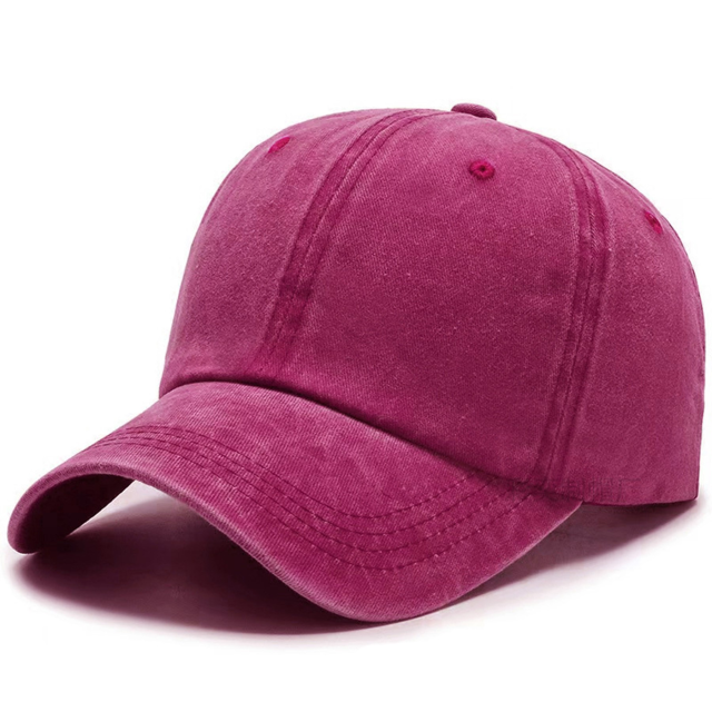 Vintage Washed Cotton Baseball Cap with Adjustable Metal Buckle