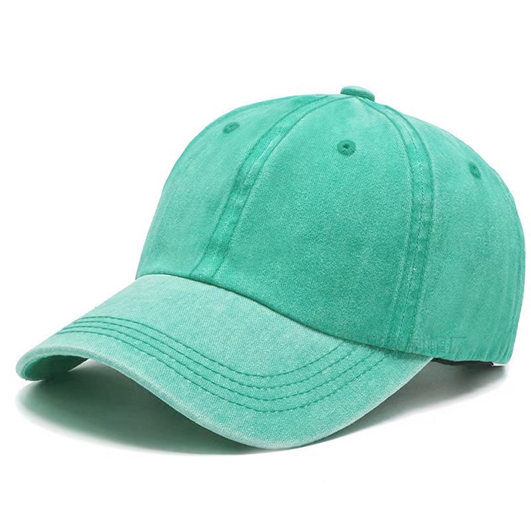 Vintage Washed Cotton Baseball Cap with Adjustable Metal Buckle