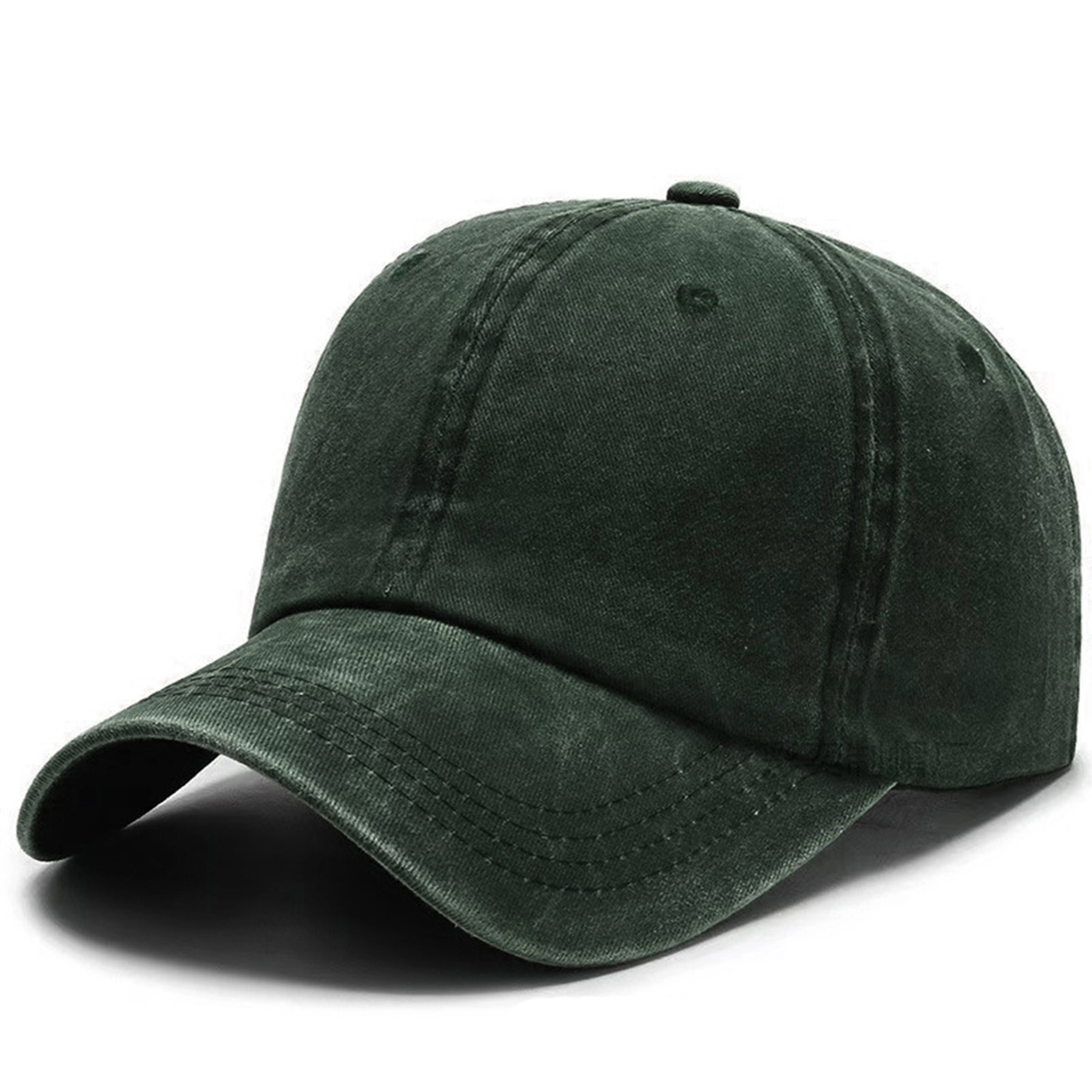 Vintage Washed Cotton Baseball Cap with Adjustable Metal Buckle