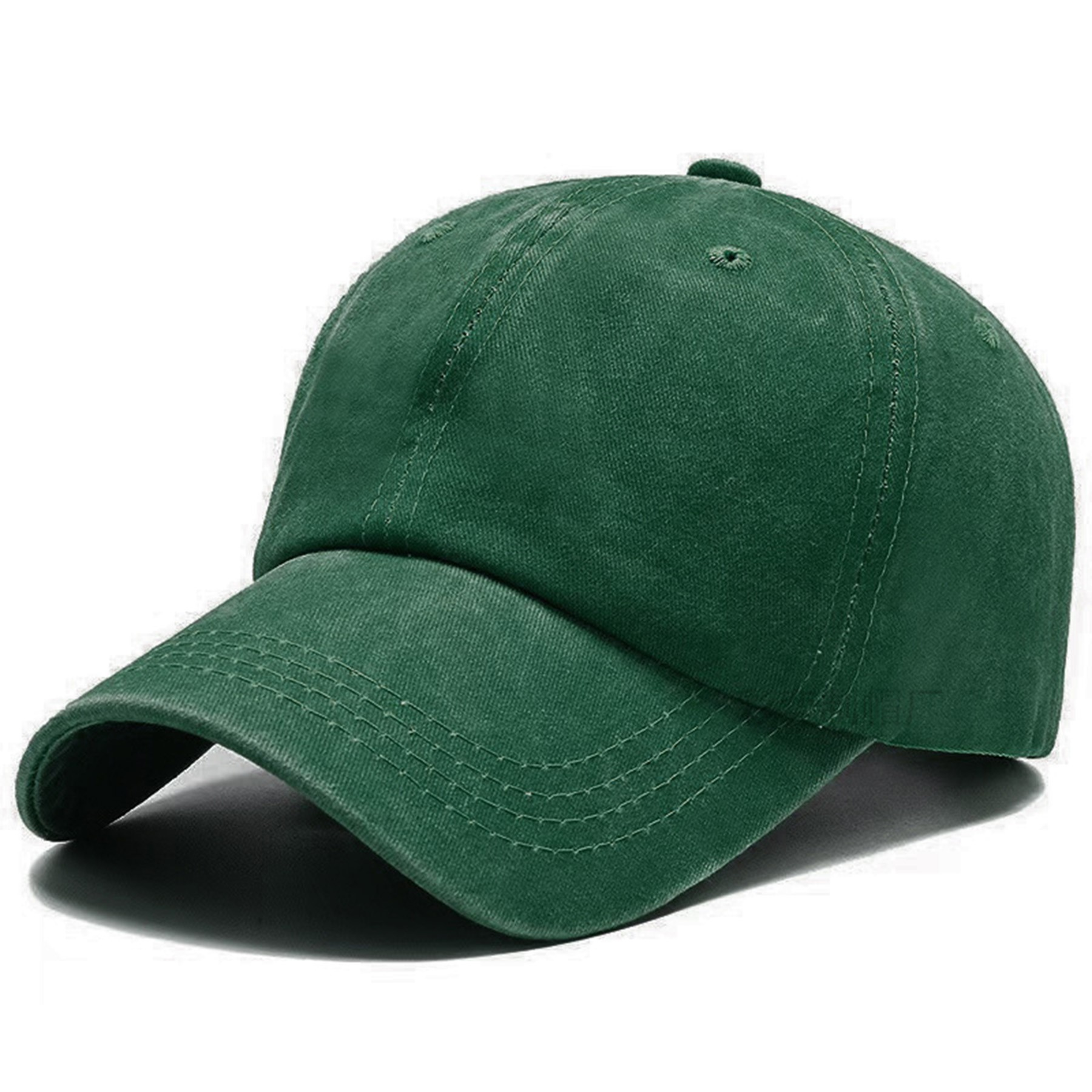 Vintage Washed Cotton Baseball Cap with Adjustable Metal Buckle