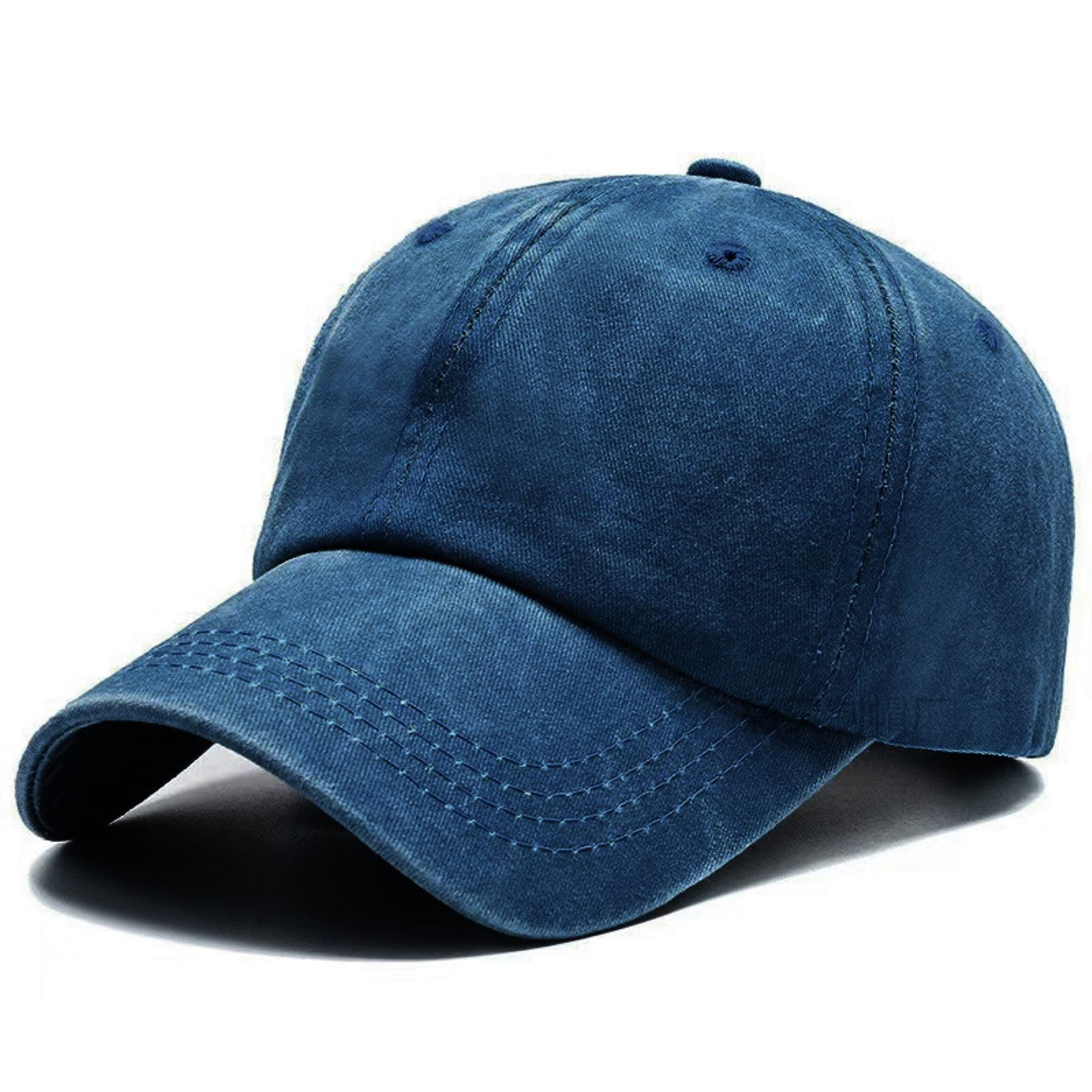 Vintage Washed Cotton Baseball Cap with Adjustable Metal Buckle