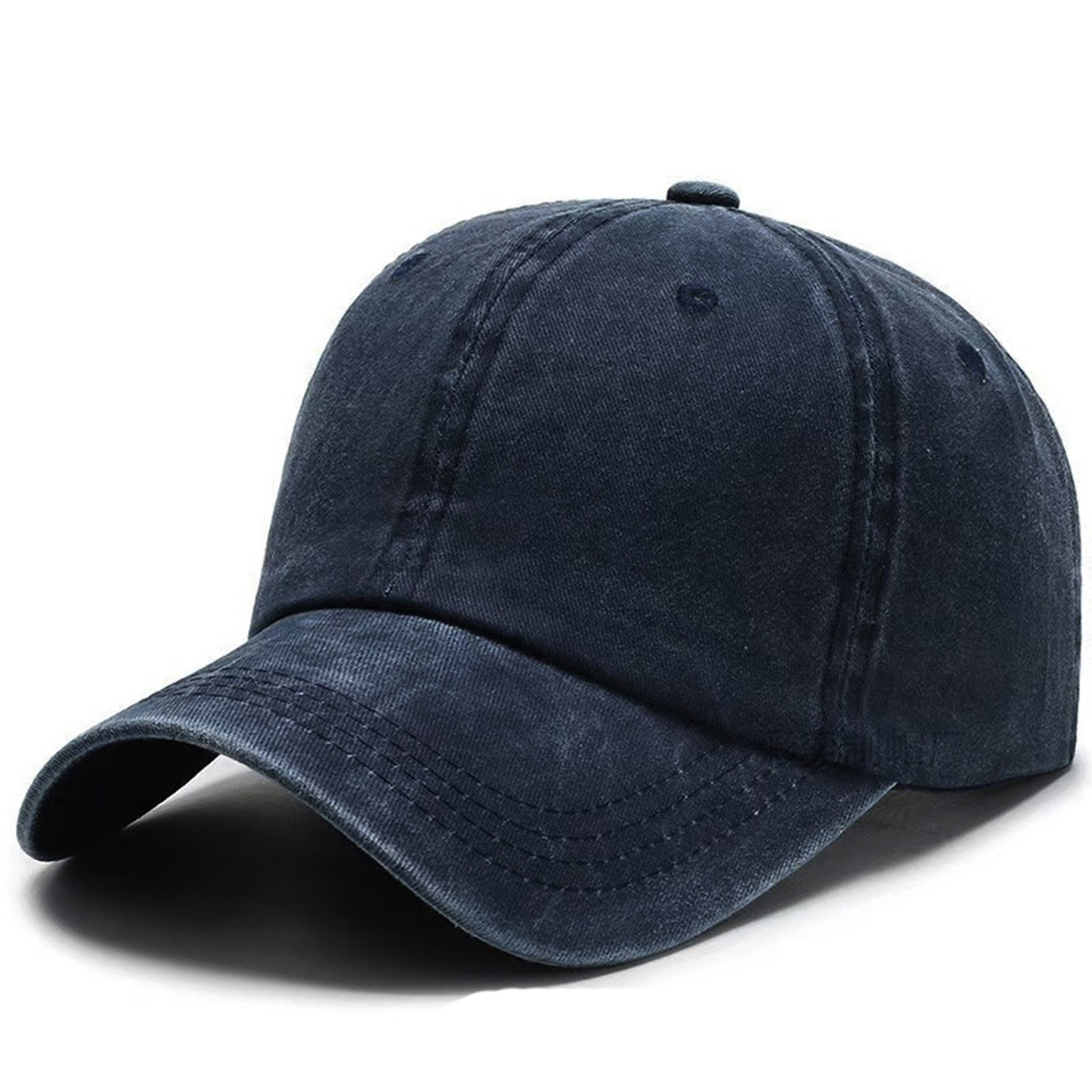 Vintage Washed Cotton Baseball Cap with Adjustable Metal Buckle