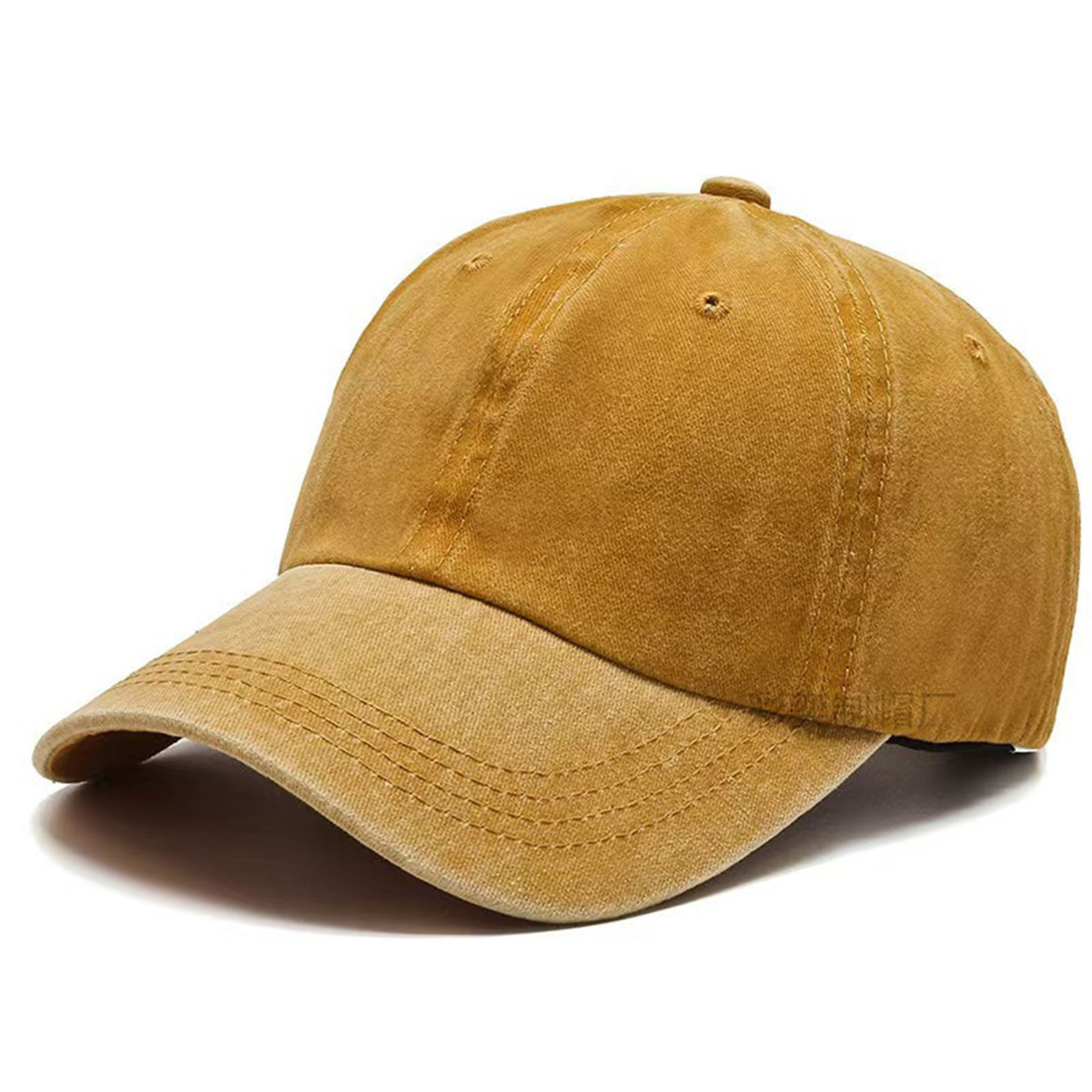 Vintage Washed Cotton Baseball Cap with Adjustable Metal Buckle