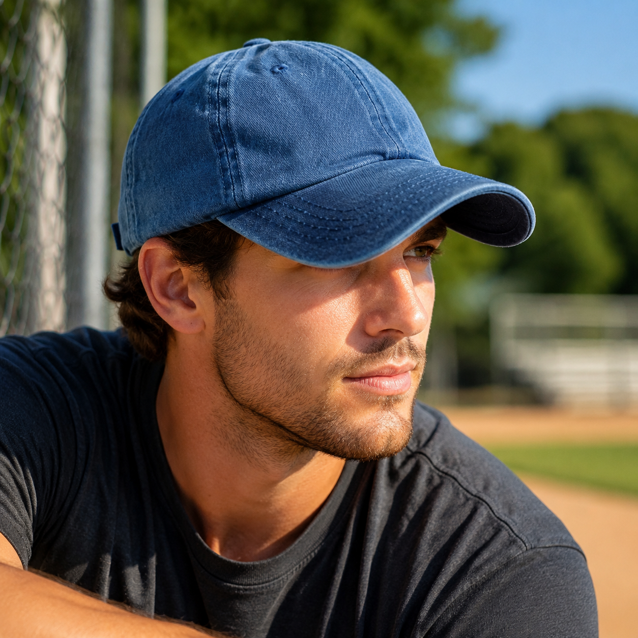 Vintage Washed Cotton Baseball Cap with Adjustable Metal Buckle