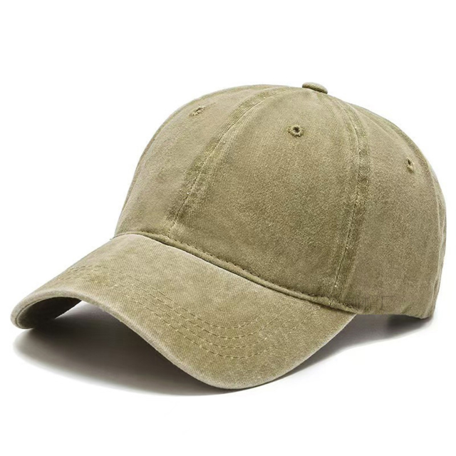 Vintage Washed Cotton Baseball Cap with Adjustable Metal Buckle