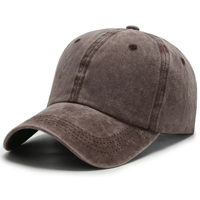 Vintage Washed Cotton Baseball Cap with Adjustable Metal Buckle