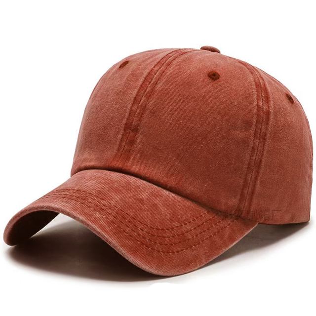 Vintage Washed Cotton Baseball Cap with Adjustable Metal Buckle